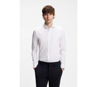 BOSS Chemise Slim Fit en popeline de coton mélangé facile à repasser - Style P-HANK-spread-C1-222, 50479915 Blanc 42A