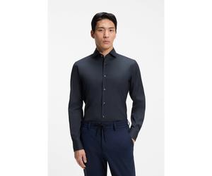 BOSS Chemise Slim Fit en popeline de coton mélangé facile à repasser - Style P-HANK-spread-C1-222, 50479915 Bleu foncé 39L