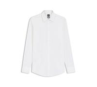 Hugo Boss – Chemise homme H-HANK Kent – Slim Fit en popeline coton stretch – Blanc 40