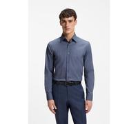 BOSS Chemise Slim Fit en popeline de coton stretch facile à repasser - Style H-HANK-kent-C1-214, 50469345 Bleu foncé 39