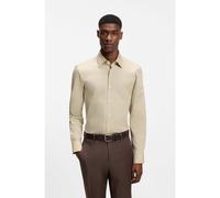 BOSS Chemise Slim Fit en popeline de coton stretch facile à repasser - Style H-HANK-kent-C1-214, 50469345 Beige clair 44