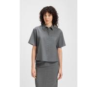 BOSS Chemisier court en laine vierge chinée - Style Bulera, 50541991 Gris 38