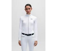 BOSS Chemisier de concours pour l’équitation avec passepoil à rayures emblématiques - Style EMMA SHOW BLOUSE SIGNATURE, B3W0401 Blanc XL