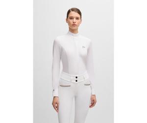 BOSS Chemisier de concours pour l’équitation en tissu extensible - Style EMMA SHOW BLOUSE, B5W0401 Blanc L