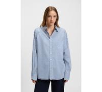 BOSS Chemisier en coton mélangé à rayures verticales - Style Saturday_1, 50547382 Bleu 34