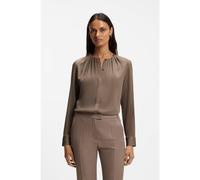 BOSS Chemisier en soie stretch avec détails froncés - Style Banorah, 50571073 Marron 46