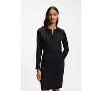 BOSS Chemisier en soie stretch avec détails froncés - Style Banorah, 50571073 Noir 34