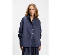 BOSS Chemisier Oversize en denim rigide bleu fumé - Style C_OVERSHIRT 1.0, 50552520 Bleu S
