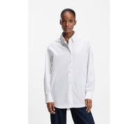 BOSS Chemisier Oversize en popeline de coton - Style C_Bonsta, 50553532 Blanc 42