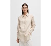 BOSS Chemisier Regular en coton mélangé à rayures - Style Baredana, 50540633 Beige clair 34