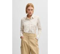 BOSS Chemisier Regular en coton stretch à rayures - Style Brielle_1_Monday, 50531519 Blanc à motif 44