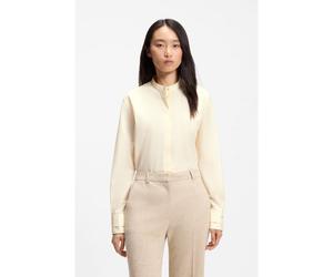 BOSS Chemisier Regular en popeline de coton avec patte de boutonnage invisible - Style Bertyna_Monday, 50543684 Jaune clair 42