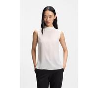 BOSS Chemisier Regular en soie lavée au sable avec lavallière - Style Besei, 50553919 Blanc 48