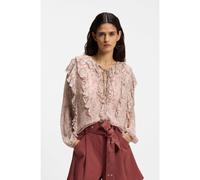 BOSS Chemisier Regular Fit en crêpe georgette imprimé avec volants - Style C_Borma, 50557702 Fantaisie 34