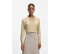 BOSS Chemisier Regular sans col en soie stretch - Style Banorah, 50538481 Beige clair 48