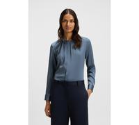 BOSS Chemisier Regular sans col en soie stretch - Style Banorah, 50538481 Bleu 44