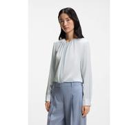 BOSS Chemisier Regular sans col en soie stretch - Style Banorah, 50538481 bleu clair 38