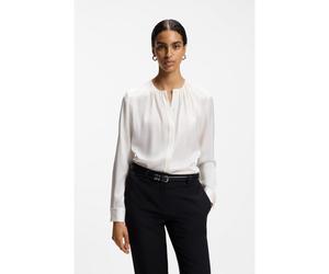 BOSS Chemisier Regular sans col en soie stretch - Style Banorah, 50538481 Naturel 40