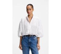 BOSS Chemisier Relaxed en coton à manches ballon - Style C_Biley, 50564551 Blanc 44