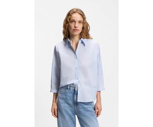 BOSS Chemisier Relaxed en popeline de coton à manches kimono - Style C_Belenta, 50553519 bleu clair 38