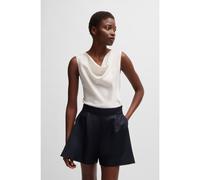 BOSS Chemisier sans manches en soie stretch à encolure bénitier - Style Belidina, 50537652 Blanc 36