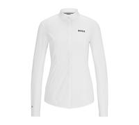 BOSS Chemisier Slim de concours d'équitation en matières mélangées - Style EMMA SHOW BLOUSE WHITE, B1W0401 Blanc L
