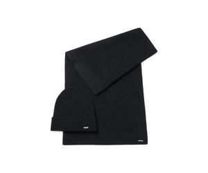 BOSS Coffret cadeau avec bonnet et écharpe effet brillant - Style Linia_set, 50502563 Noir pcs.