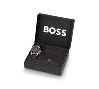 BOSS Coffret cadeau avec montre chronographe et porte-cartes en cuir - Style AVERY GIFTSET, 58565094 Marron pcs.