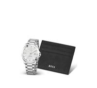 BOSS Coffret cadeau avec porte-cartes en cuir et montre à cadran rainuré - Style STRIKE C - GIFTSET, HB1570181 Argent pcs.