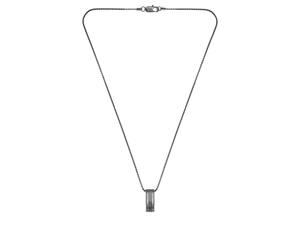 BOSS Collier en acier inoxydable noir avec pendentif à effet rayé - Style BROOKS, HB1580834 Gris sombre pcs.