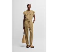 BOSS Combinaison en toile légère avec ceinture - Style C_Dridy_1, 50540423 Beige 44