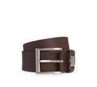 Hugo Boss Ceinture Connio en cuir italien, passant logoté, détail métal brossé – Marron 85