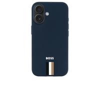 BOSS Coque iPhone 16 bleue mate avec logo aux rayures emblématiques - Style Case for iPhone 16 Iconic Navy, 58684021 Bleu foncé pcs.