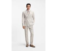 BOSS Costume deux pièces Slim en lin à rayures et mohair - Style H-Huge-2pcs-DB-254, 50561830 Gris chiné 54