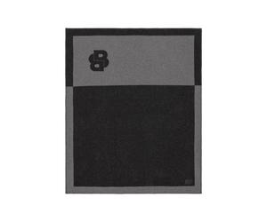 BOSS Couvre-lit en laine mélangée à monogramme Double B - Style SIGNATUR Beige Throw 130170, THROW-SIGNATUR Gris sombre ONESI