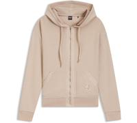 BOSS Cream Zip Through Jersey Hoodie