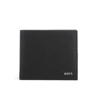 BOSS Crosstown Étui à cartes crédit noir, cuir de vache grainé, homme
