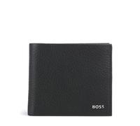 BOSS Crosstown Portefeuille noir, cuir de vache grainé, homme