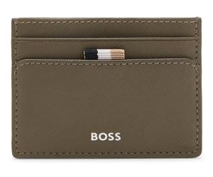 BOSS Cuir Porte-Cartes Zair Card Holder Open Green Kaki