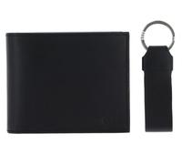 BOSS Cuir Porte-Monnaie Porte-clés Gift Set Trifold Wallet/Keyring Black Noir