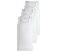 BOSS Lot de trois débardeurs en coton à logos brodés - Style Tank Top 3P Classic, 50475278 Blanc L