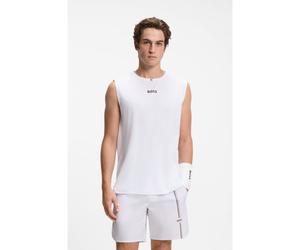 BOSS Débardeur Actif en tissu stretch avec rayures au dos - Style Tank TOC, 50543351 Blanc L