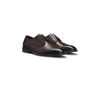 BOSS Derbies en cuir confectionnées en Italie à bout droit - Style Derrek_Derb_buctpf, 50565633 Marron foncé 44.5