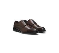 BOSS Derbies en cuir grainé à bout rapporté - Style Tayil_Derb_grct, 50573315 Marron foncé 40.5