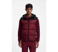 BOSS Doudoune à capuche sans manches déperlante avec garnissage en duvet - Style OW_Block-X Vest HD, 50548711 Rouge sombre XL