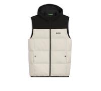 BOSS Doudoune à capuche sans manches déperlante avec garnissage en duvet - Style OW_Block-X Vest HD, 50548711 Noir / Blanc M