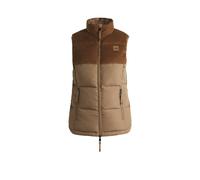 BOSS Doudoune d’équitation imperméable sans manches avec finition en velours côtelé - Style VIOLA CORD PUFFER VEST, B6W1403 Beige XL