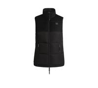 BOSS Doudoune d’équitation imperméable sans manches avec finition en velours côtelé - Style VIOLA CORD PUFFER VEST, B6W1403 Noir S