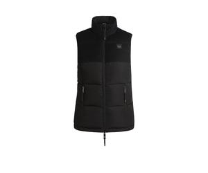 BOSS Doudoune d’équitation imperméable sans manches avec finition en velours côtelé - Style VIOLA CORD PUFFER VEST CAMEL, B6W1403 Noir M