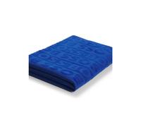 BOSS Drap de plage en coton à logo sculpté - Style FONT Black Beach towel 090/150, BEAT-FONT Bleu ONESI